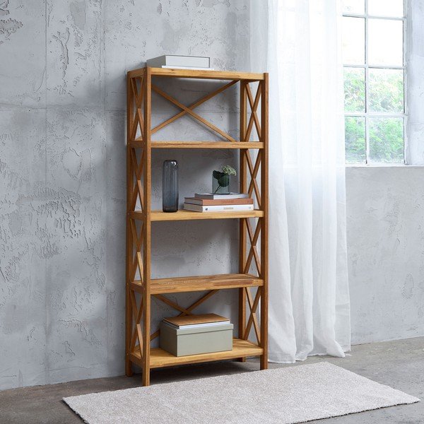 Scaffale effetto rovere colore naturale 70x161 cm X-Shelf - Unique Furniture-image-1
