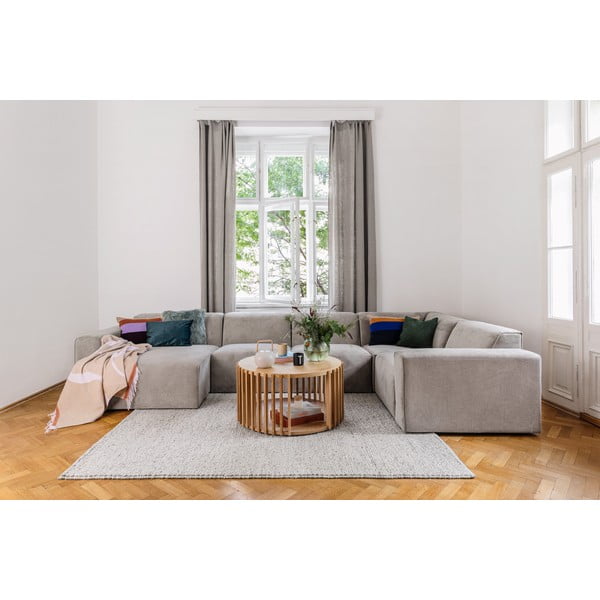 Divano angolare in velluto a coste beige (angolo sinistro) Sting - Scandic-image-1