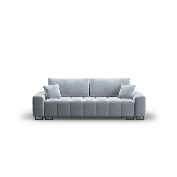 Divano azzurro allungabile con contenitore e rivestimento in velluto 250 cm Wicklow – Cosmopolitan Design
