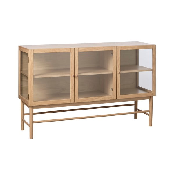 Vetrina in legno di quercia di colore naturale 88x140 cm Elba - Unique Furniture-image-2