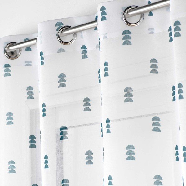 Tenda in voile bianco e blu 140x240 cm Geokid - douceur d'intérieur-image-1