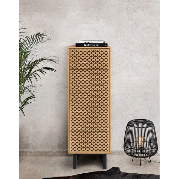 Cassettiera di colore naturale 40x123x48 cm Mora – Woodman-image-1