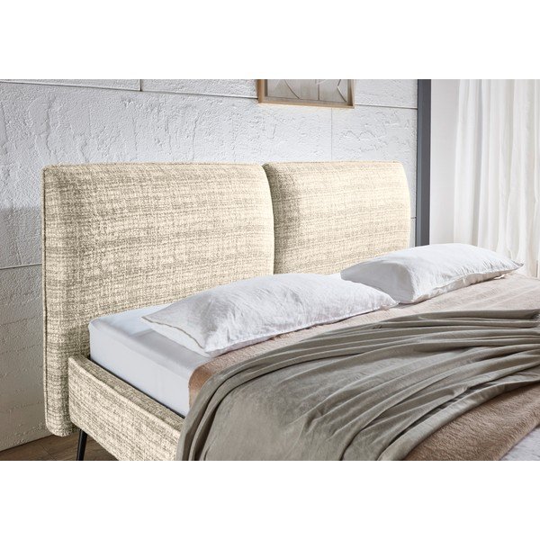 Letto matrimoniale imbottito beige rete non inclusa 180x200 cm Infinity – Meise Möbel-image-2