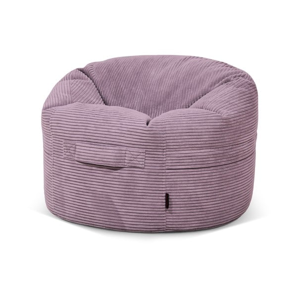 Pouf a sacco per bambini viola con rivestimento in velluto a coste Roll 80 – SLOWDOWN