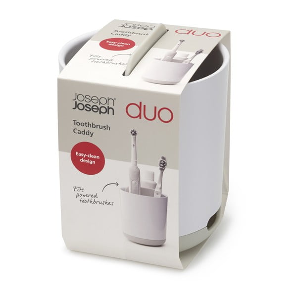 Bicchiere di plastica bianco per spazzolini da denti Duo - Joseph Joseph-image-2