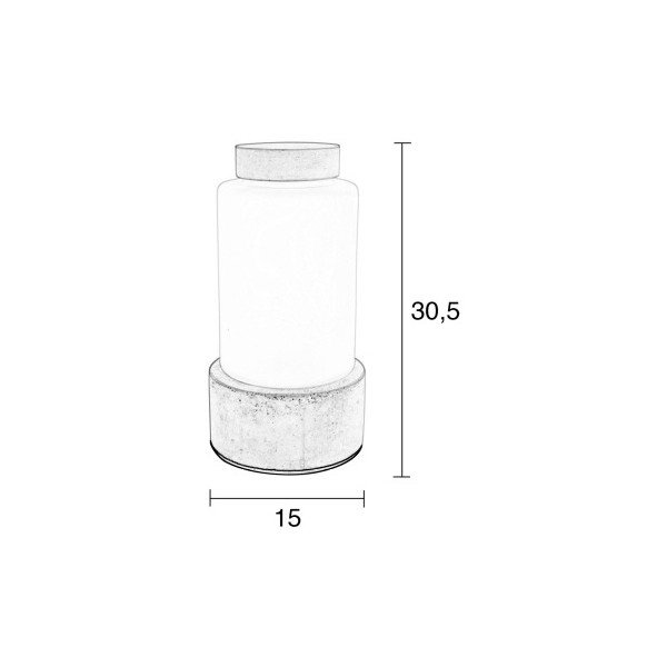 Vaso con retroilluminazione e dettagli in cemento Reina, altezza 25 cm - Zuiver-image-1