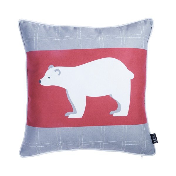 Federa rossa e grigia con motivo natalizio Mike & Co. NEW YORK Orso polare, 45 x 45 cm Honey - Mike & Co. NEW YORK