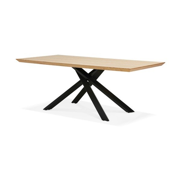 Tavolo da pranzo naturale con gambe nere , 200 x 100 cm Royalty - Kokoon-image-3