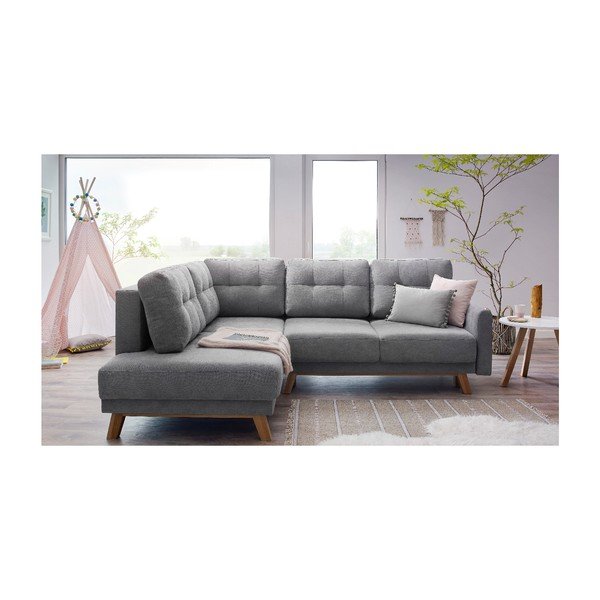 Divano letto grigio Balio, angolo sinistro, 244 cm - Bobochic Paris-image-4