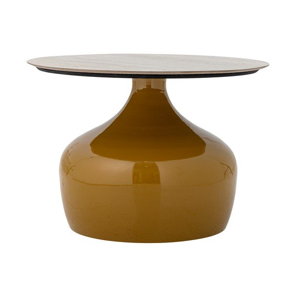 Tavolino da salotto rotondo giallo con piano in ceramica ø 60 cm Lecco – Bloomingville-image-3