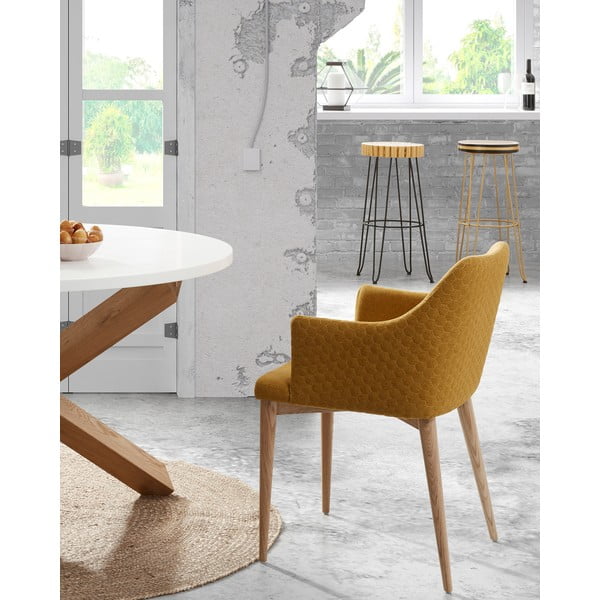 Sedia da pranzo giallo senape Danai - Kave Home-image-4