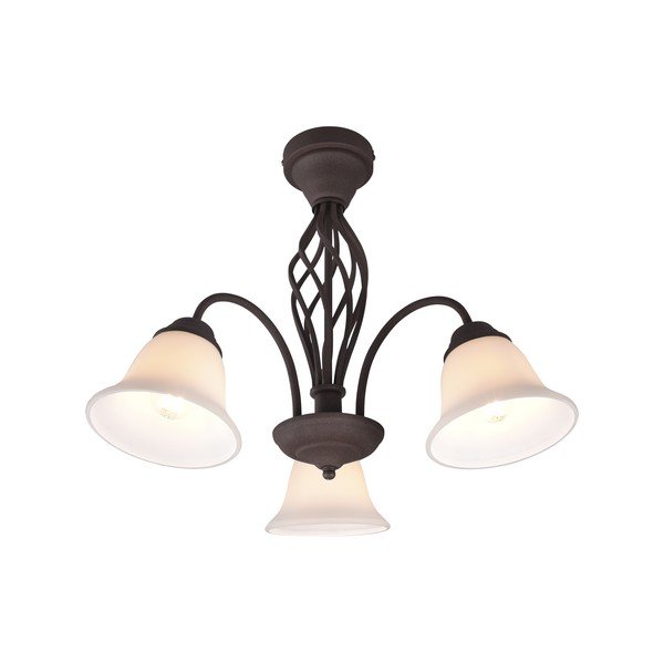 Plafoniera marrone scuro con paralume in vetro Rustica – Trio
