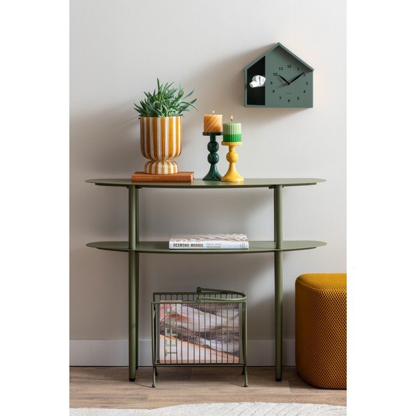 Tavolo consolle burgundy in metallo 28x90 cm Riqueza – Leitmotiv-image-1