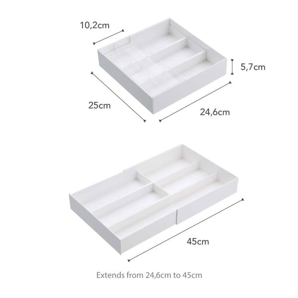 Scomparti per cassetti da cucina bianchi Tower - YAMAZAKI-image-3