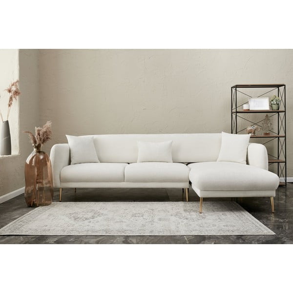Divano angolare bianco (con penisola a destra/con chaise lounge) Simena – Balcab Home-image-2