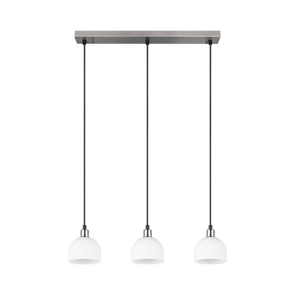 Lampadario bianco/argentato con paralume in vetro Molly – Trio