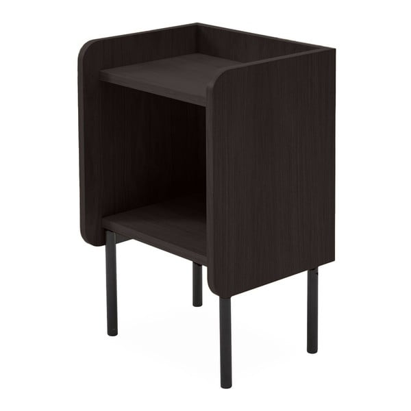 Comodino nero in rovere con ripiani Wrap - Bonami Selection-image-3