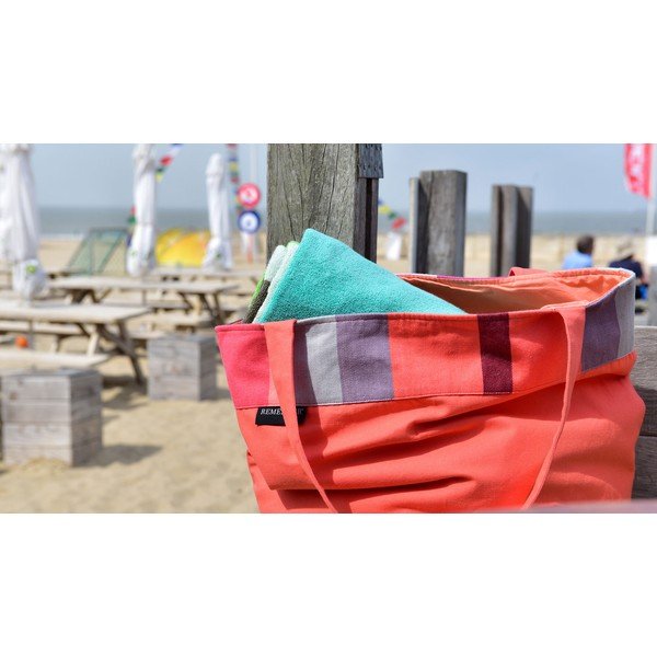 Borsa da spiaggia in cotone arancione Coral - Remember-image-3