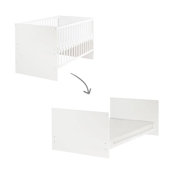 Lettino bianco con altezza regolabile 70x140 cm Anton – Roba-image-2