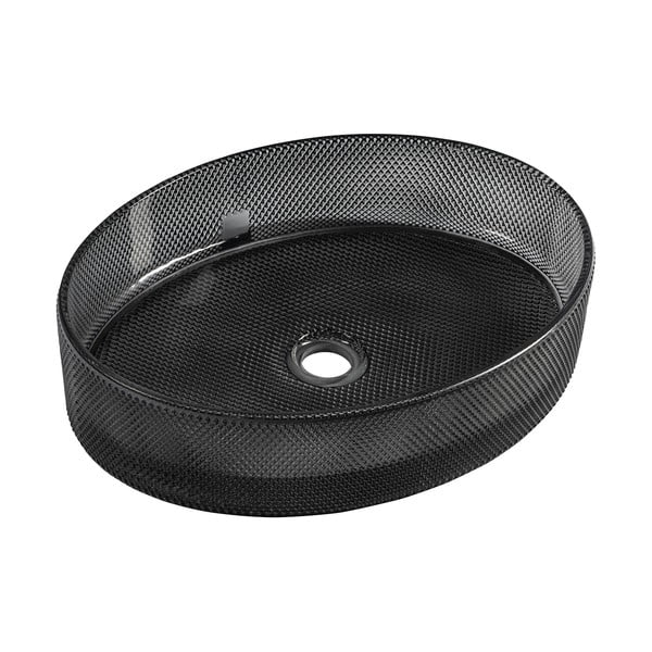 Lavabo nero in vetro 49x38 cm Nobal – Sapho