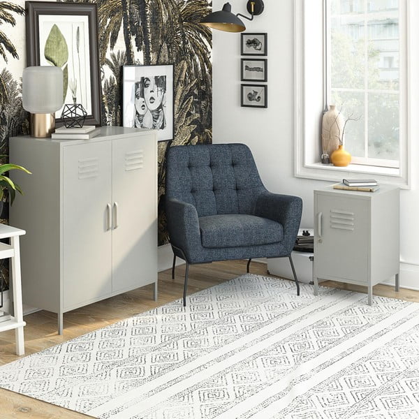 Comodino in metallo beige Bradford - Støraa-image-1