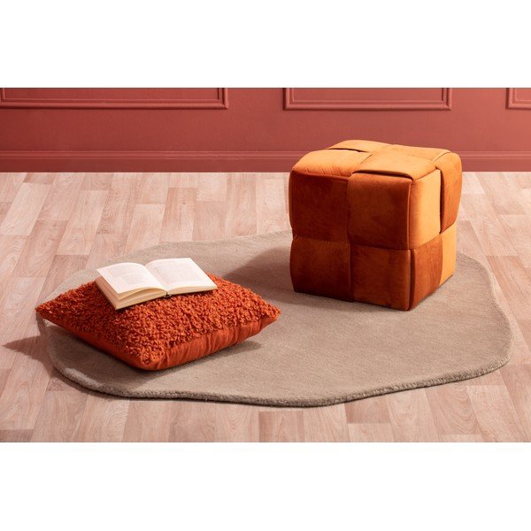 Sgabello in velluto arancione Weaved - Leitmotiv-image-3