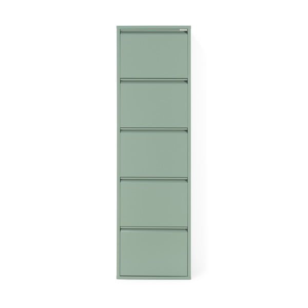 Scarpiera verde polveroso in metallo con ante ribaltabili 50x169x15 cm Billy – Spinder Design-image-3