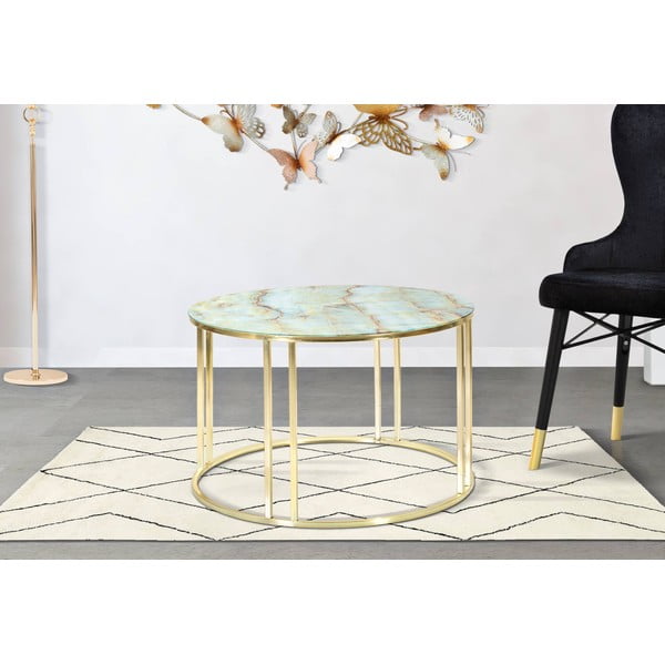 Tavolino bianco e oro , ø 75 cm Sepa - Mauro Ferretti-image-1