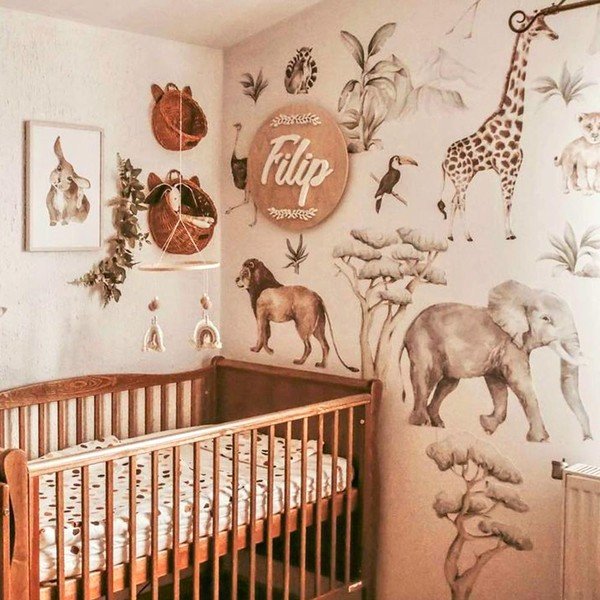 Set di adesivi murali per bambini , 70 x 70 cm Savanna - Dekornik-image-1
