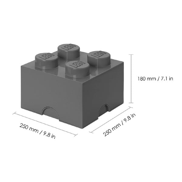 Scatola per bambini grigio scuro Square - LEGO®-image-2