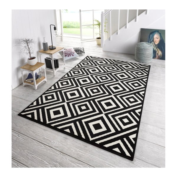 Tappeto bianco e nero , 140 x 200 cm Art - Zala Living-image-1