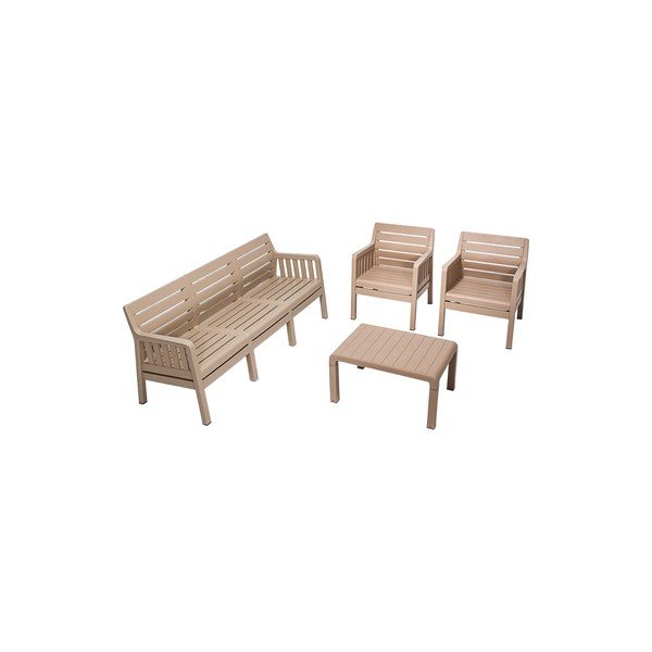 Set da giardino beige per 5 persone Lara - Floriane Garden