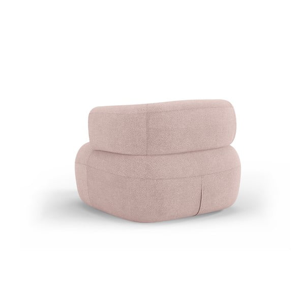 Poltrona rosa chiaro in tessuto bouclé Jenny - Micadoni Home-image-3