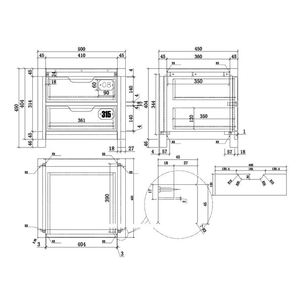 Comodino in legno di pino marrone Alex - Vipack-image-2