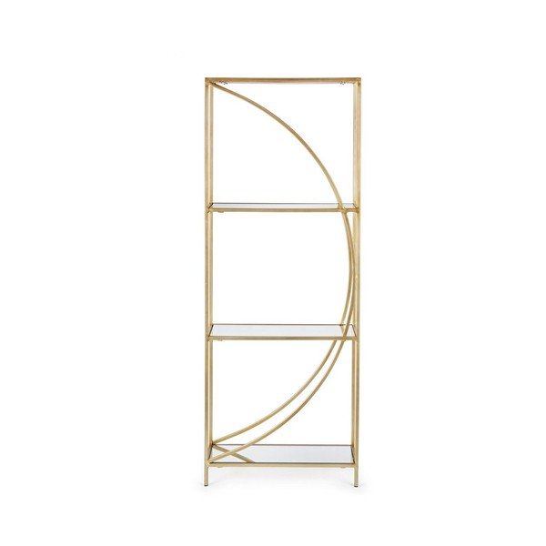 Libreria dorata in acciaio 56x151,5x25 cm Elenor – Bizzotto