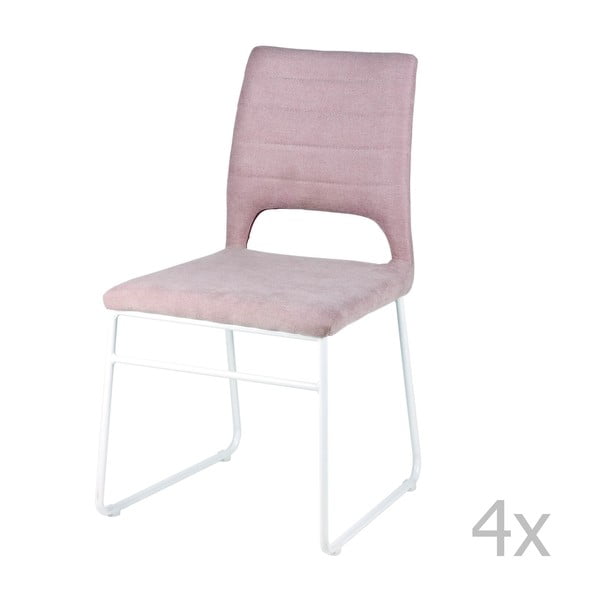 Set di 4 sedie da pranzo Nessa rosa - sømcasa