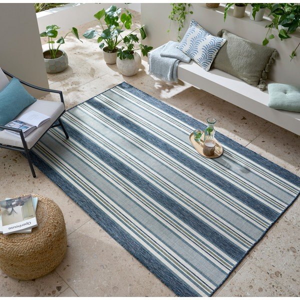 Tappeto da interno e esterno color foglia di tè 120x170 cm Roma Stripe – Flair Rugs-image-1