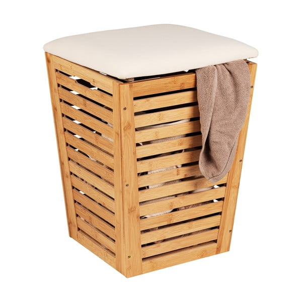 Cesto portabiancheria in bambù da 55 l Bambusa - Wenko-image-2