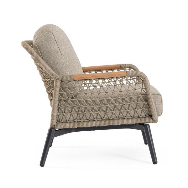 Poltrona da esterno marrone chiaro in metallo Eulero – Bizzotto-image-4