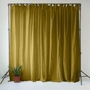 Tenda giallo ocra verde in lino 140x170 cm Moss Green – Linen Tales