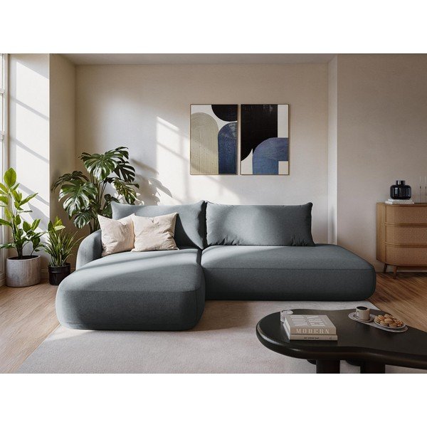 Divano angolare beige allungabile (con penisola a destra/con chaise lounge) Hale – Makamii-image-1