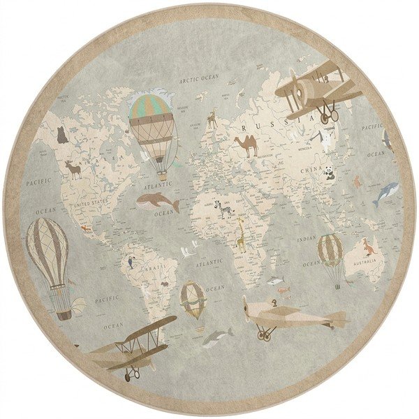 Tappeto da gioco per bambini lavabile ø150 cm Vintage World – Mila Home