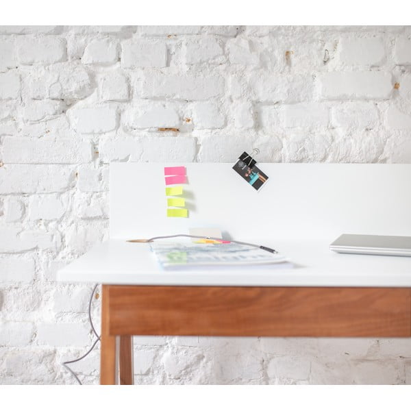 Scrivania grigia con base in frassino, lunghezza 110 cm Luka Oak - Ragaba-image-3