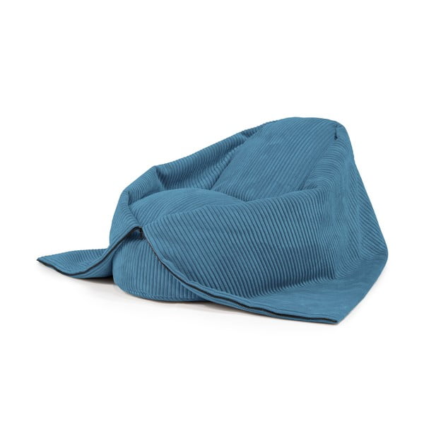 Pouf a sacco per bambini blu con rivestimento in velluto a coste Cocoon 100 – SLOWDOWN