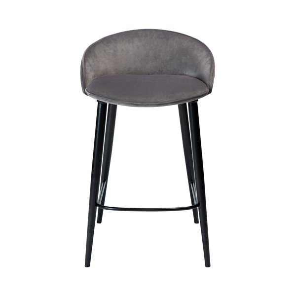 Sgabello da bar in velluto grigio 80 cm Dual - DAN-FORM Denmark-image-1