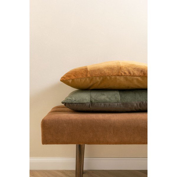 Cuscino in velluto verde Velluto, 60 x 30 cm Ribbed - PT LIVING-image-1