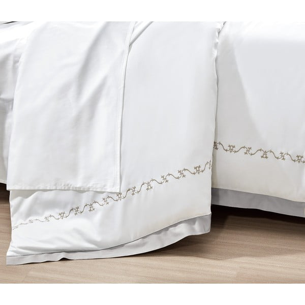 Set copripiumino e federa bianco in raso di cotone per letto matrimoniale ed esteso con lenzuolo incluso/6 pezzi 240x220 cm Diana – Mila Home Luxury-image-2