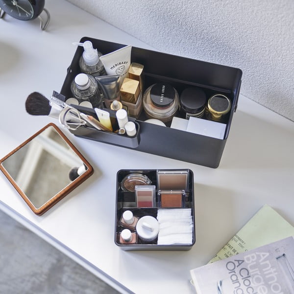 Organizer da bagno in metallo nero per cosmetici - YAMAZAKI-image-2