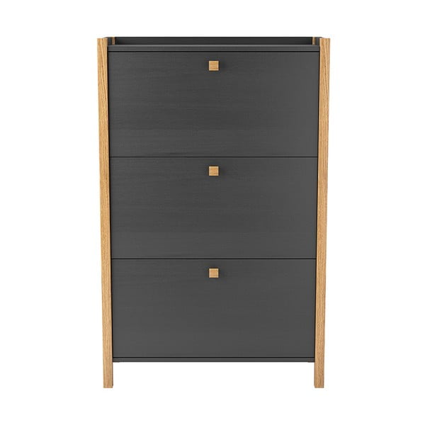 Scarpiera grigio scuro con tre cassetti Bode - Woodman-image-2