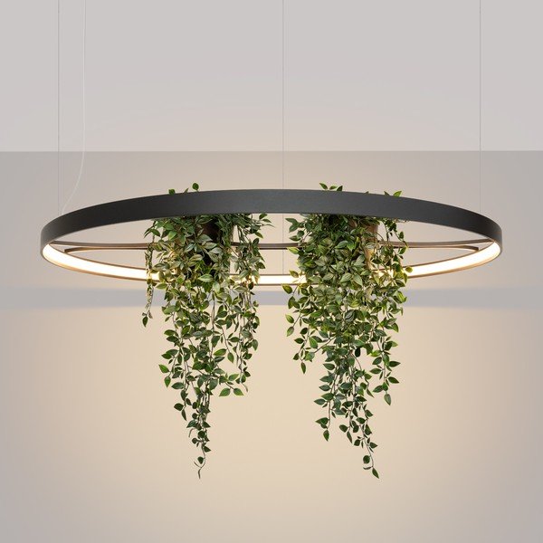 Lampadario LED nero in alluminio ø 110 cm RIO – Thoro-image-1